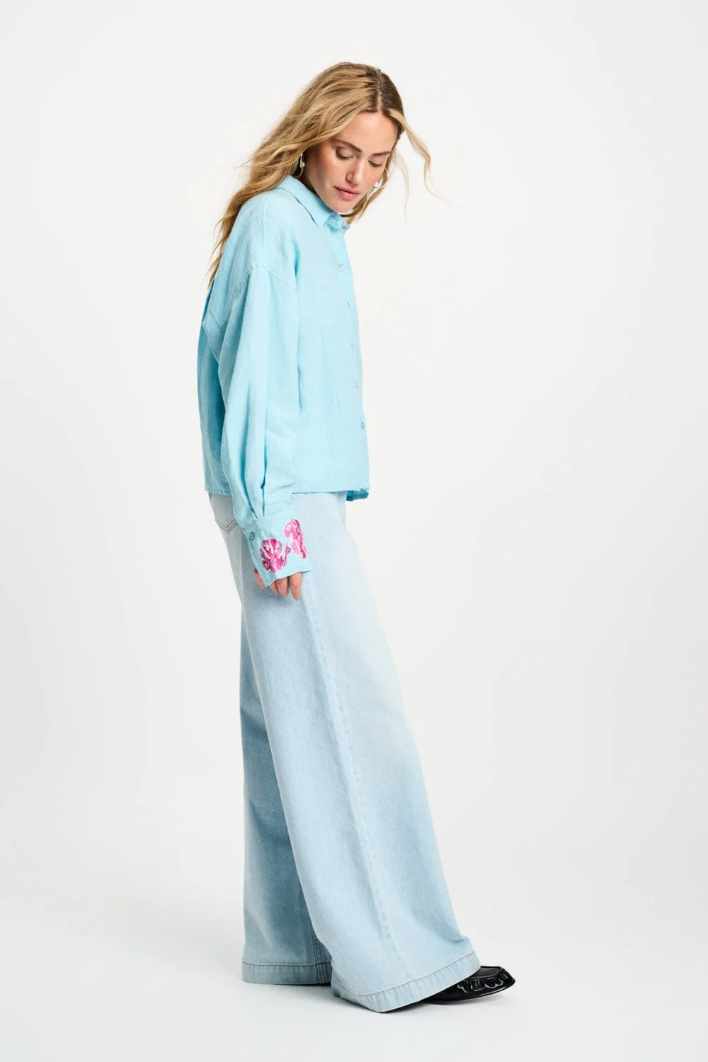 BLOUSE - Blue Sequins Urban Flora - Image 4