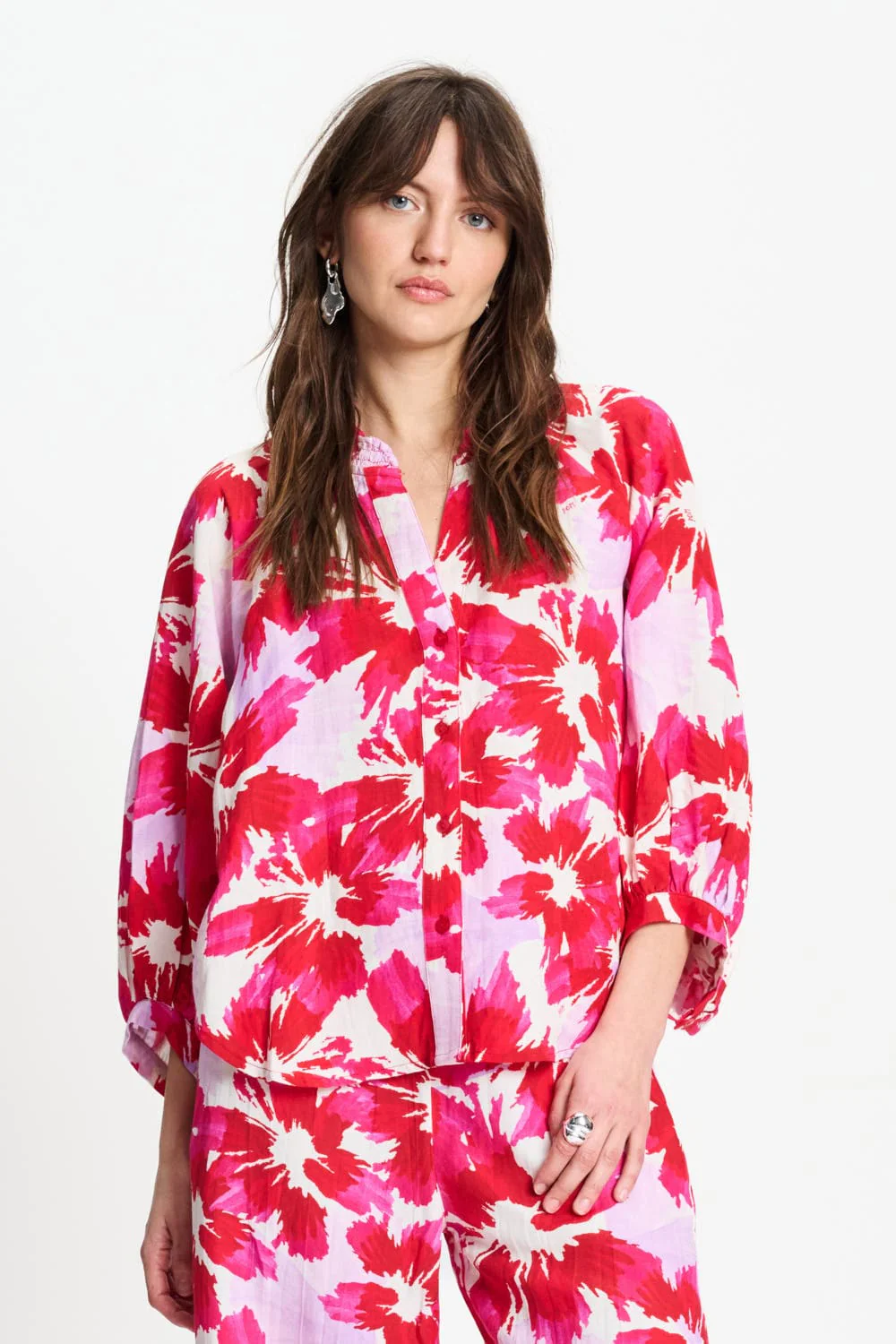 BLOUSE - Bubble Bloom Lavender Linen