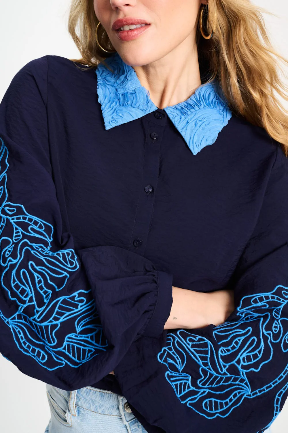 BLOUSE - Night Blue Flora - Image 6