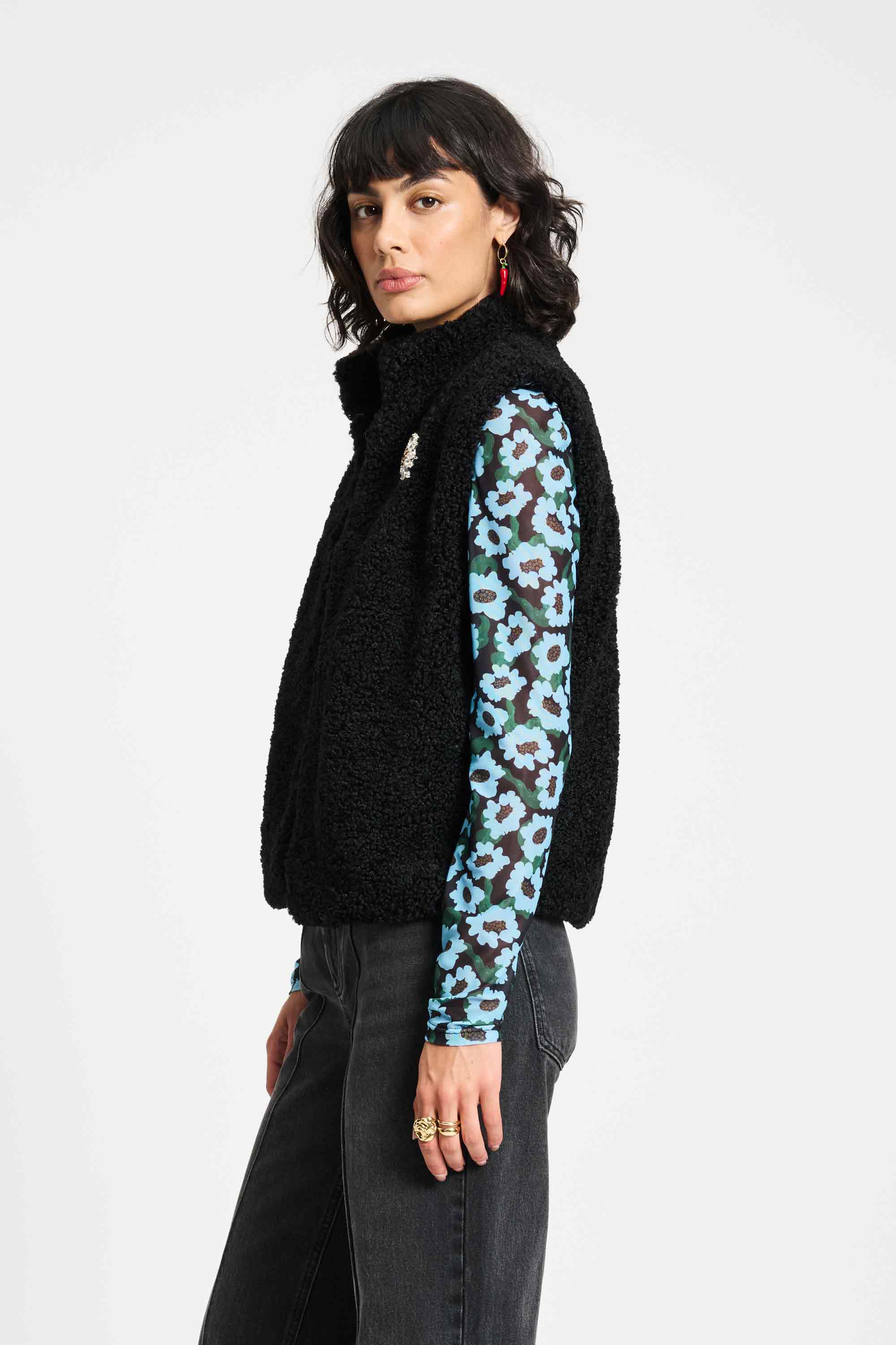 GILET - Teddy Love Black - Image 3