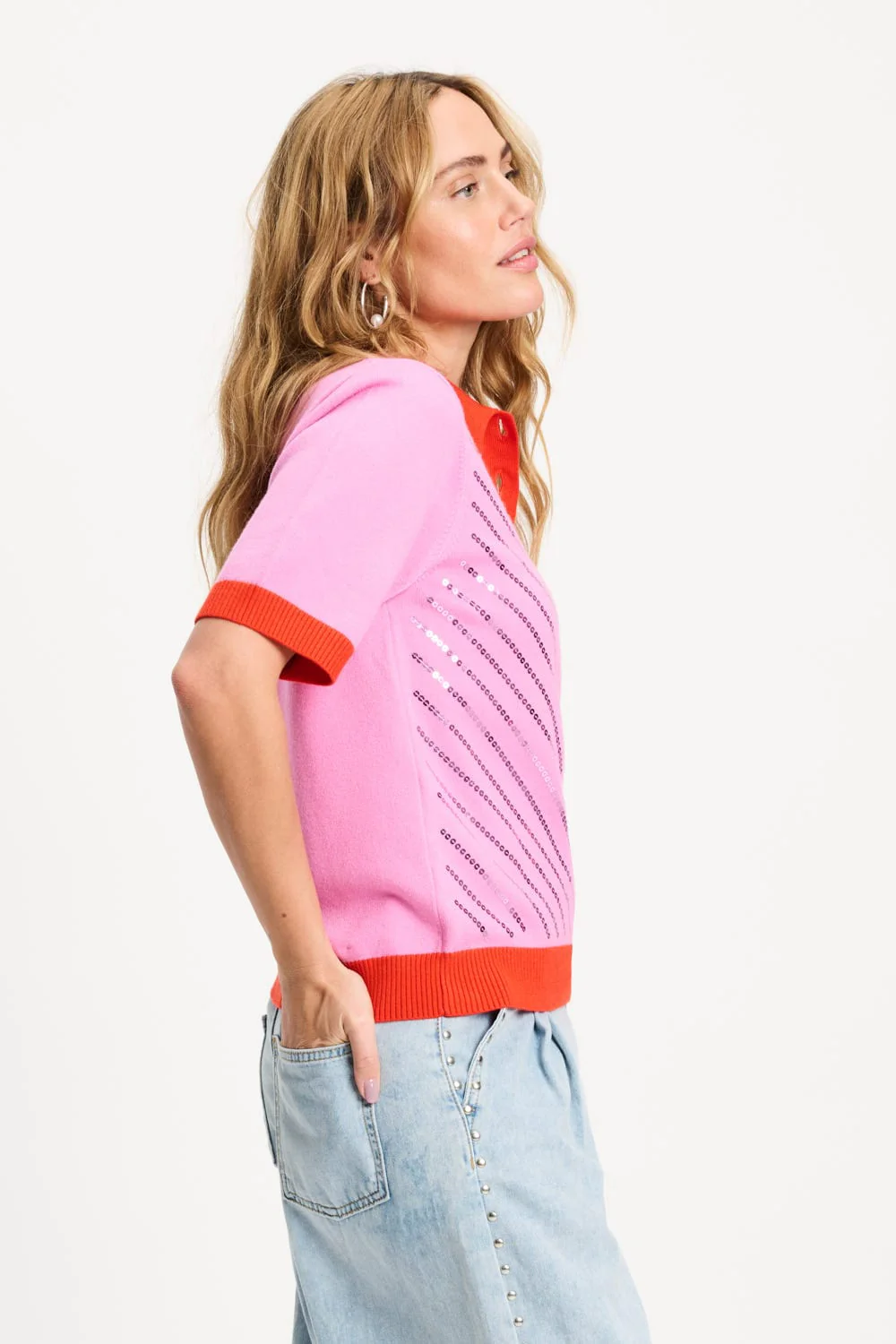 TOP - Polo Sequins Cheering Pink - Image 3